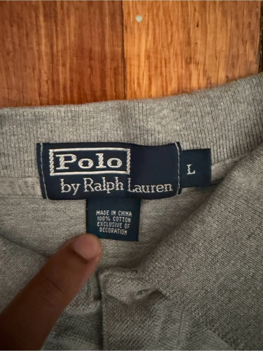 Ralph Lauren Light Gray Polo with Navy Pony Embroidery